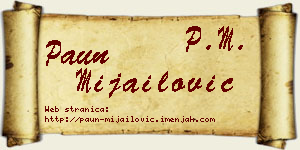 Paun Mijailović vizit kartica